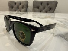 Rayban Ray-Ban Rb2140 Wayfarer Sunglasses Classic Green Glass Lens Unisex Wow
