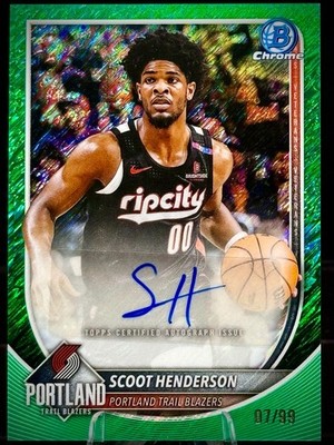 2025-26 Bowman Chrome - Scoot Henderson #BCA-SH - Green Shimmer Auto /99