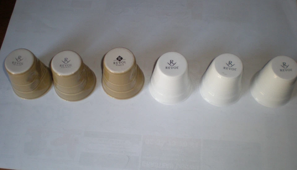 6 petites Tasses café - expresso - Revol - Gobelet Froissé   - 8 cl - Photo 2/2