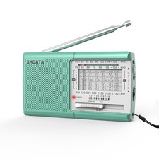 XHDATA D-219 Portable AM FM Radio Shortwave 2AA Battery Operated Small Green NEW