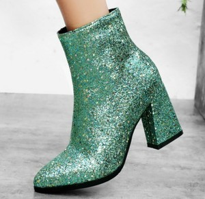 glitter heeled boots