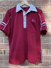 Vtg 70s Hilton Chain Stitch Bowling Shirt  Jim  North Shore Maroon Size Large