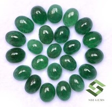 11.12 CTS Natural Emerald Oval Cabochon 5.50x4.50 mm To 6x4 mm Lot 22 Pcs Gems