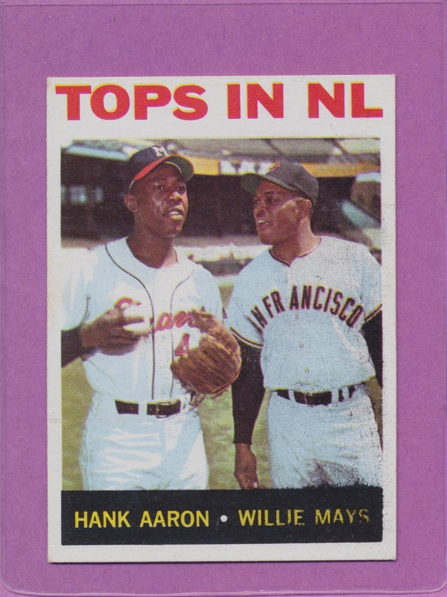 1964 Topps Hank Aaron Willie Mays 423 HOF Error Card PARTIAL NAME