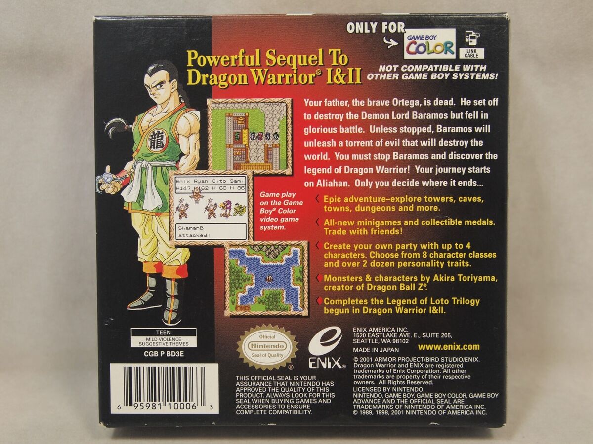 Dragon Warrior III (Game Boy Color | GBC) Authentic BOX ONLY Dragon Warrior III (Game Boy Color | GBC) Authentic BOX ONLY
