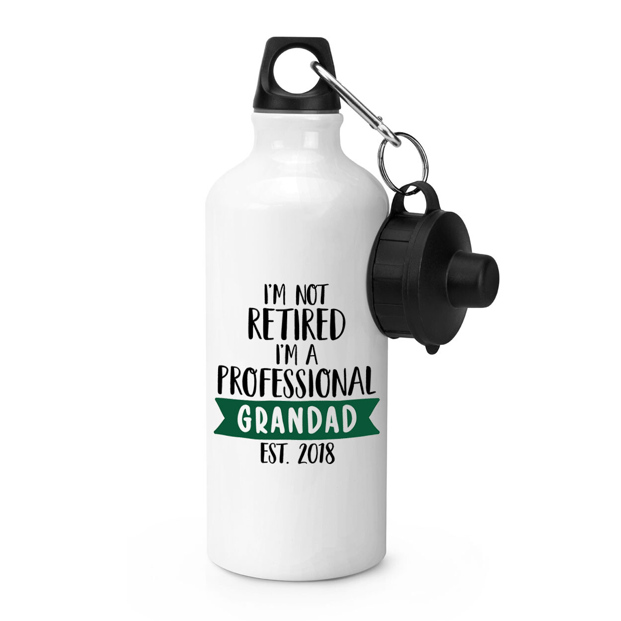 Personalised I'm Not Retired Professional Grandad Sports Water Bottle Fathers