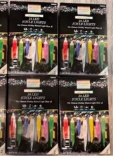 Lot of 4 Gemmy Orchestra of Lights Multi Color Changing 24 LED Icicle Lights NEW