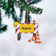 Personalized Construction Christmas Ornament, Heavy Equipment Operator Ornament