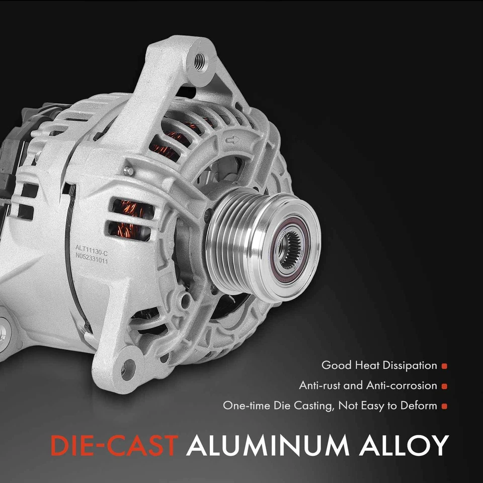 New Alternator for Porsche 911 Boxster Cayman 150A 12V CW 6-Groove Clutch Pulley - Image 4 of 4
