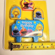 SESAME STREET Birthday Candle Set, Bday Party Cake Decorations 4pc, Amscan INC