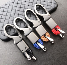 4 Colors Leather Weave Strap Metal Car Keychain Keyring Purse Bag Pendant Gift