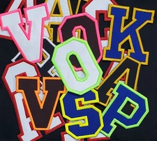 Letters 4" College Varsity Letterman Embroidered Iron On Patch Customize Colors