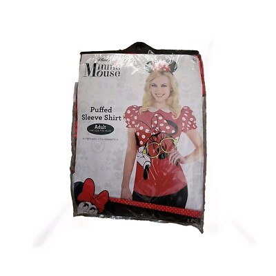 Disney Minnie Mouse Puffed Sleeve Shirt Adult OS Halloween Dress Up