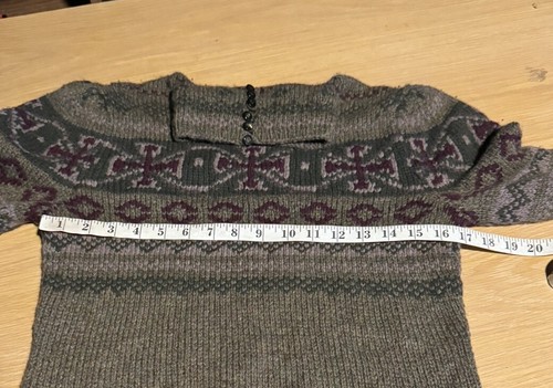 $1495 Ralph Lauren Collection Medium Cashmere Fair Isle Mock Neck Sweater Green - Picture 9 of 11
