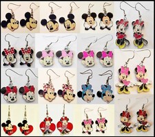 Mickey Mouse or Minnie Mouse Dangling Surgical Steel Hook Earrings- Choose Style