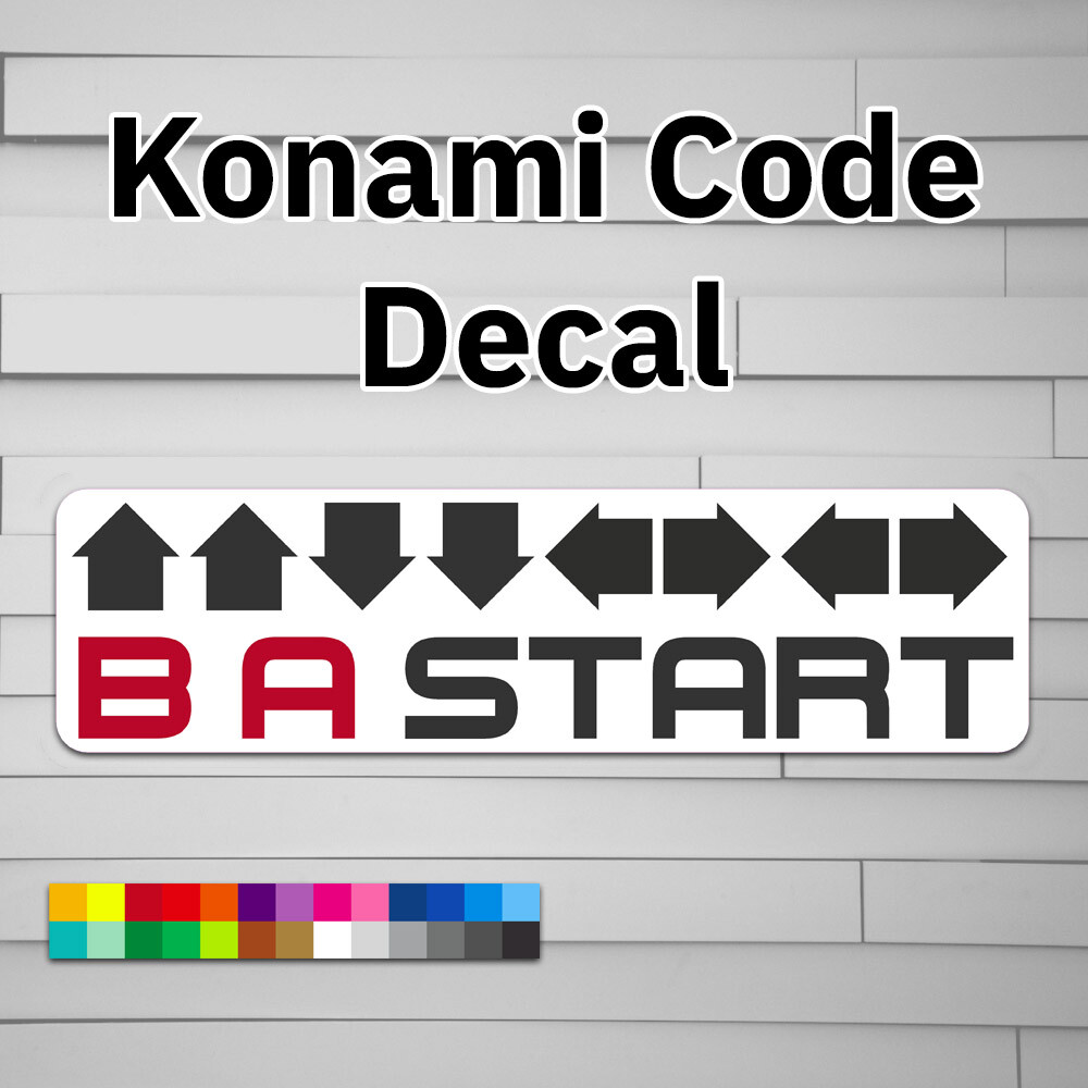 Konami Code Decal (vinyl for Car laptop window tumbler water bottle) video  game | eBay
