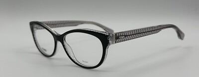 FENDI FF0109 6ZV Italy Black Polish/Clear Designer Eyeglasses Frame 54-15-140 B1