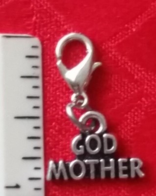 GOD MOTHER ANTIQUE SILVER CHARM - FAMILY - LOVE - LOBSTER CLASP OR BAIL U CHOOSE