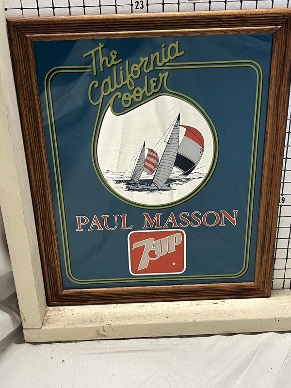 PAUL MASSON  -  7up. The California Cooler Mirror- RARE SEAGRAM CO. 