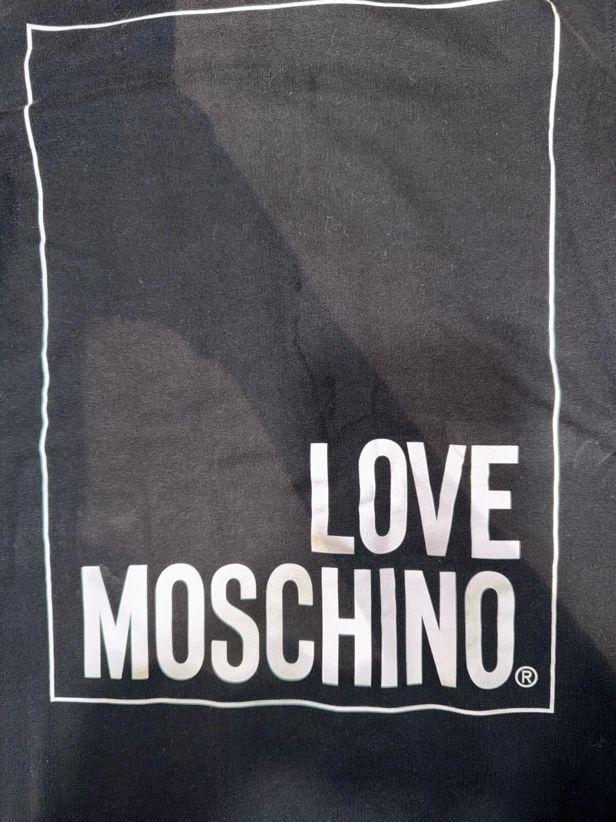 Love Moschino Vestito Donna Box Logo Nero Felpa Taglia US 4