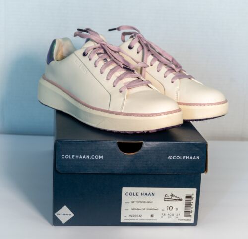 New Cole Haan Women's GrandPro Topspin Golf Shoes sz 10 Ivory Waterproof W29612