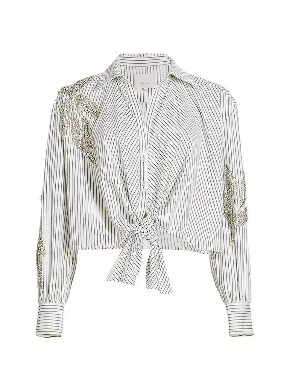 NEW Cinq A sept Marianna crop blouse size L #T2506 | eBay