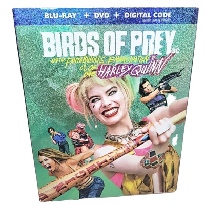 Birds of Prey Harley Quinn Blu-ray + DVD with OOP Foil Slipcover - A+ Preowned