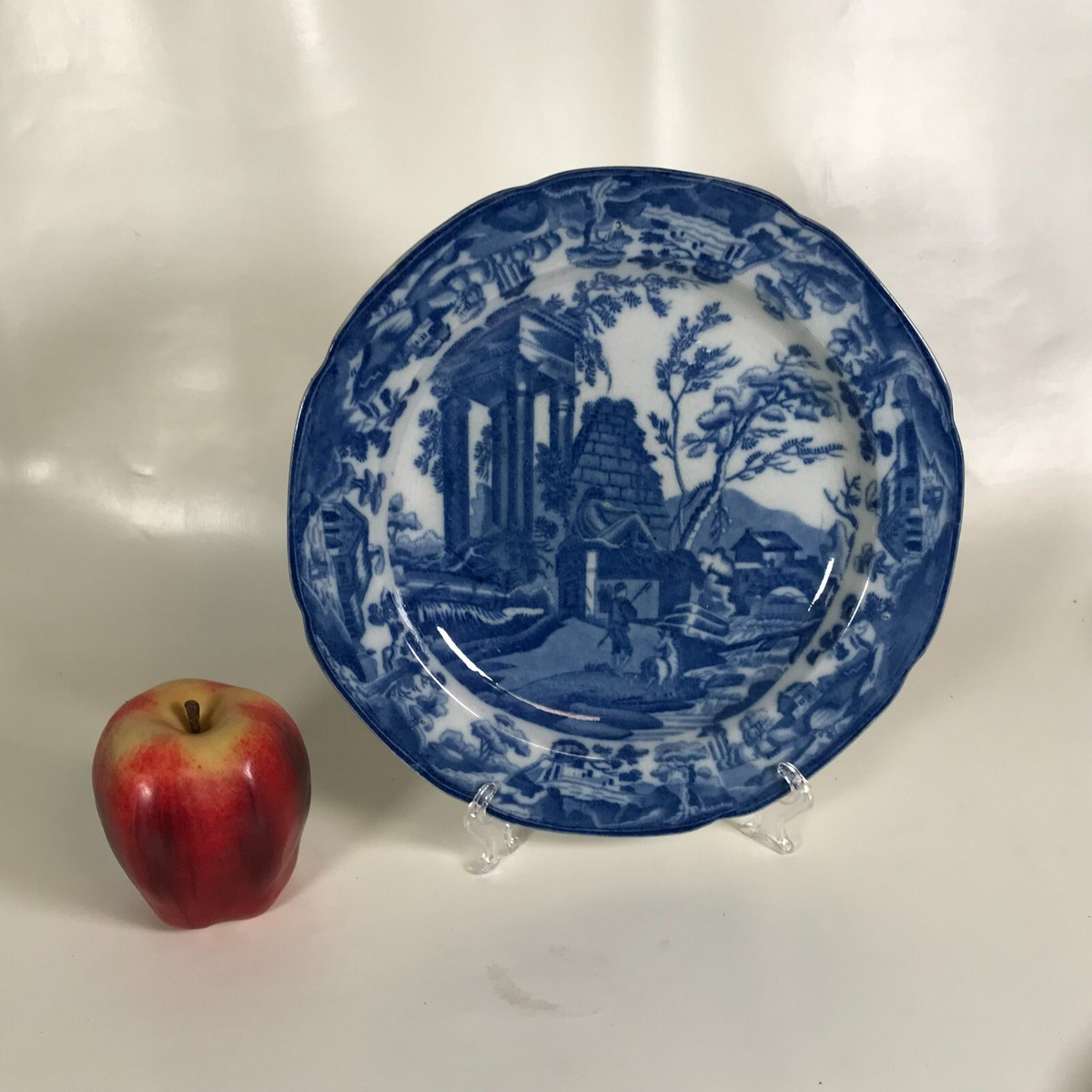 Rare Early 1800s Staffordshire Blue Transferware Plate W/ Ruins | eBay