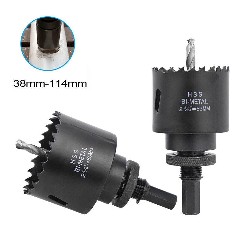 Bi Metal Hole Saw Cutter M42 Pilot Drill Bit For Metal Wood Plastic 38mm 114mm