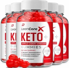 (5 Pack) Lean Core X Keto ACV Gummies Supplement-LeanCoreX 1000MG, Vitamin B12