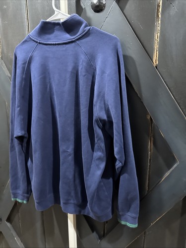 MASTERS COLLECTION 1/4 Zip Pullover Sweatshirt Pima Cotton Golf Navy Men’s Sz L - Picture 10 of 14