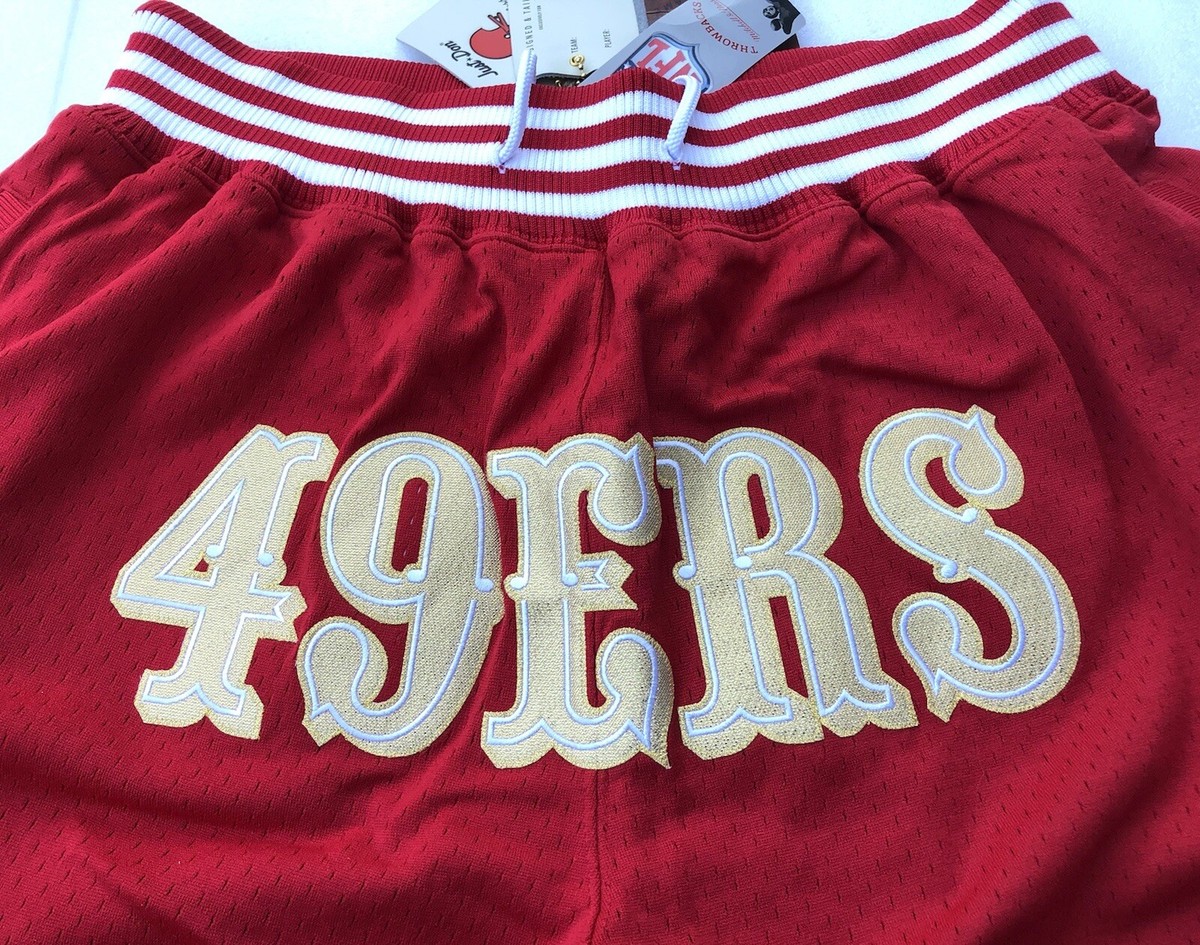 Just Don X Mitchell & Ness San Francisco 49ers Gold Rush Shorts XS