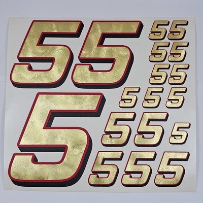 Hammered Gold/Red/Bl Number 5's Racing Vinyl Decal Sheet 1/16-1/8th kyoshotamiya