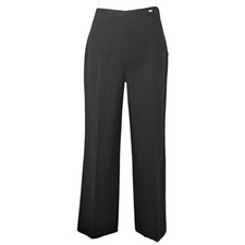 ESCADA Black Wide Leg High Waist Dress Pants Size 38/8 Fluid Crepe Stretch Wool