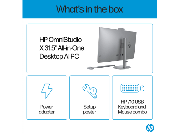 HP OmniStudio X All-in-One Computer 31.5" 4K UHD Intel Core Ultra 7, 16 GB;1 TB