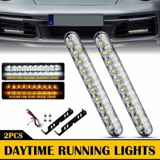 2X Car Daytime Running DRL Light Driving Turn Signal Fog Lamp White Amber 30LED