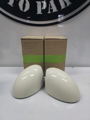 MINI Cooper White Power Fold Pair Mirror Caps OEM 07-15 R5X
