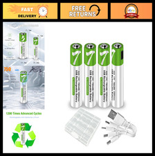 4pcs Rechargeable AAA Batteries - 1.5V 500mAh, Fast Charge USB/Type-C, 1200 Cycl