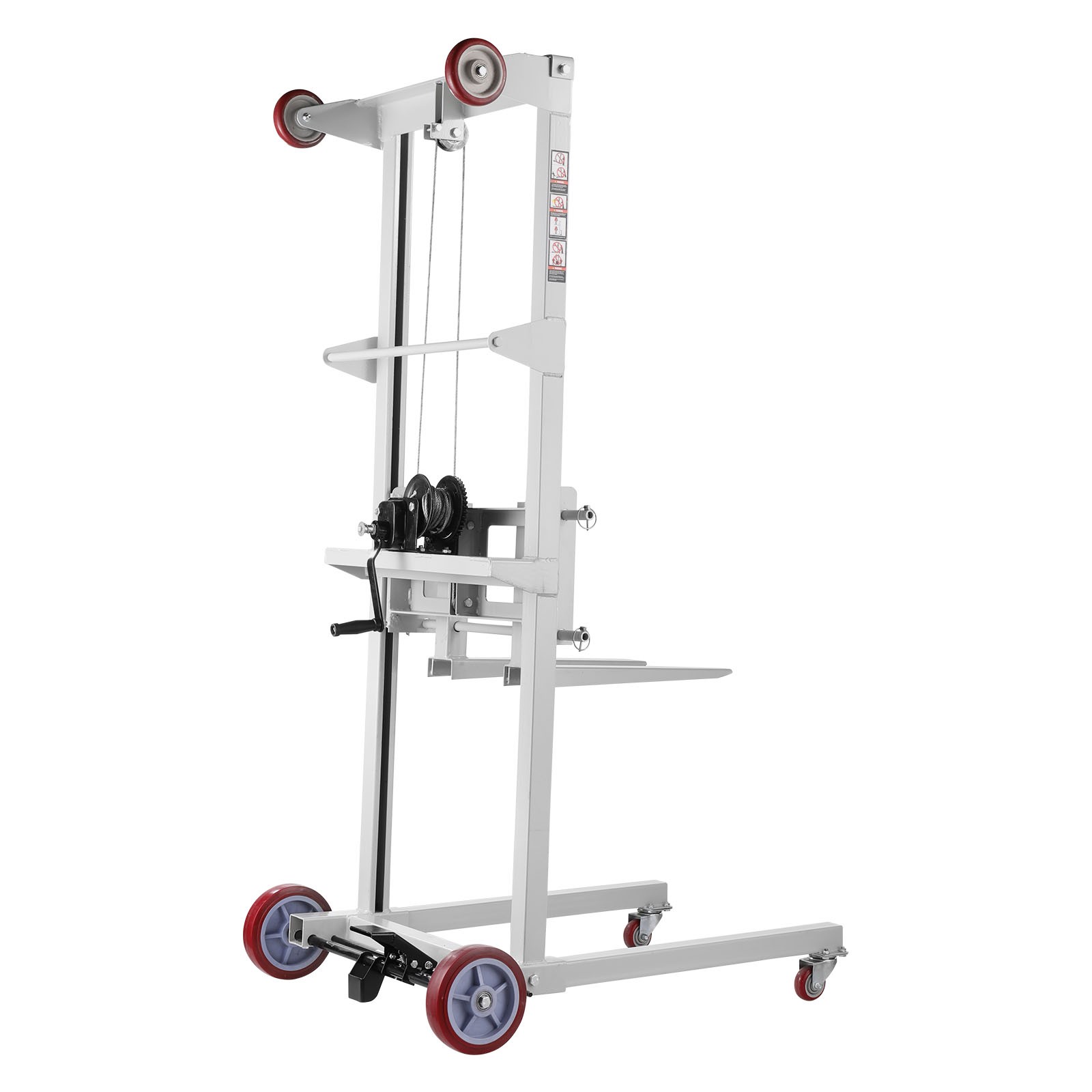 Uimoso Material Lift Winch Stacker 551 lbs Capacity Pallet Truck with 70 in Lift