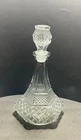 Vintage Anchor Hocking WEXFORD Ships Decanter and stopper 12” Hexagonal