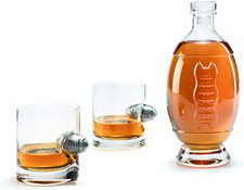 Set Da Whisky Da Football Americano Di 2 Bicchieri Con Football in Metallo (300 