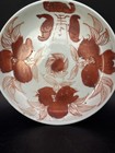Antique Chinese 19tj Century Porcelain Plate Dish Red Flowers 5” D — photo 2