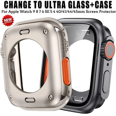 BRANDED Change To Ultra Case Cover For Apple Watch 44mm 45mm iWatch Series 9 8 7 6 5 SE