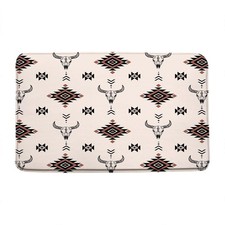 Western Aztec Bath Mat Beige,Vintage Bull Skull Rug17.7 x 29.5 inches  Boho ...