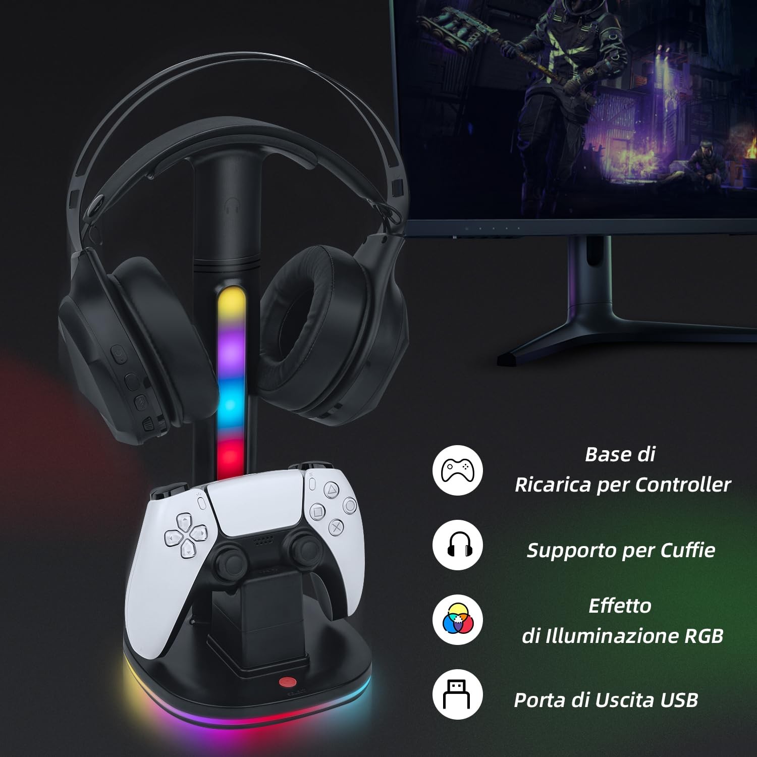 Mcbazel PS5 Charger: Ricarica controller DualSense DOPPIA e VELOCE - 2
