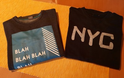 2x Sweatshirt bzw. Pullover Jungen Größe Gr. 164 bzw. 158/164 blau grau