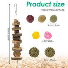 28Pcs Wood Hamster Teething Toy Enhance Interaction Rabbit Teething Set parvm