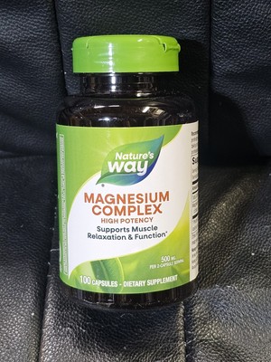 Nature's Way Magnesium Complex Capsules 500 mg 100 ct EXP:10/27