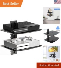 Scaffali da Parete per Accessori TV Scaffali Galleggianti Supporto TV a Parete Nero 2-...