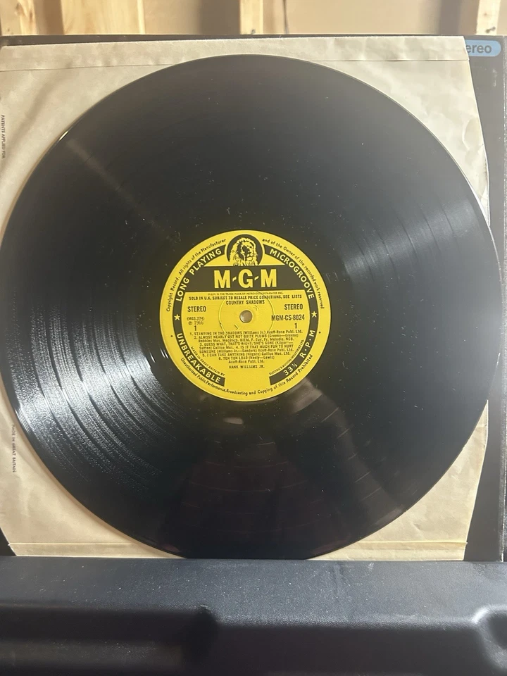 Hank Williams Junior/Country Shadows/Vinyl Record Album/MINT CONDITION/1966 MGM - Image 2 of 3